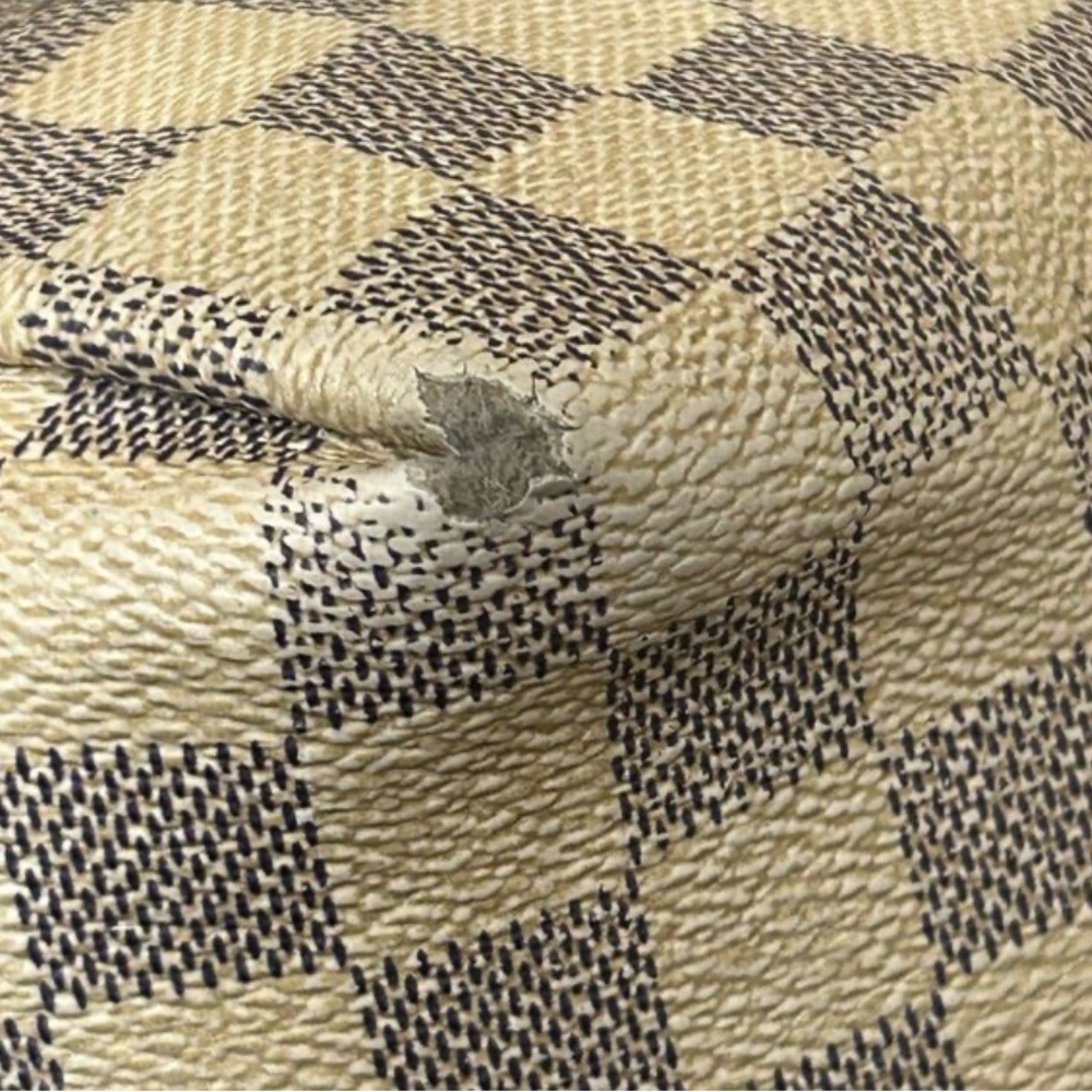 Designer-Inspired Checkered Tote Bag in Beige and Brown - Picture 14 of 16